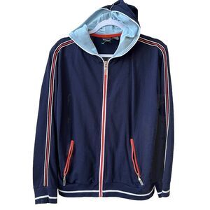 Erika Sport Womens Sweatshirt Jacket Full Zip Blue Long‎ Sleeve Hoodie M